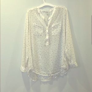 Sheer white star XL top